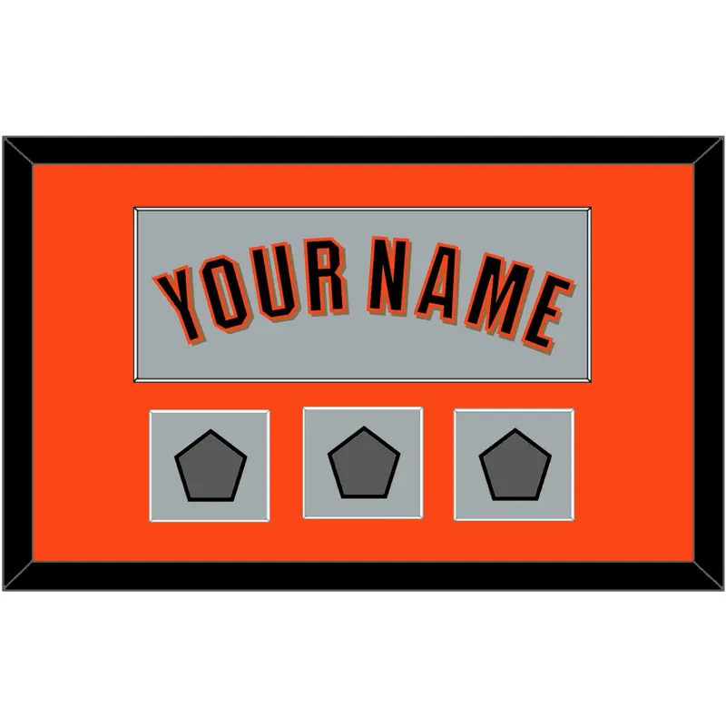 San Francisco Name & 3 World Series Jersey Patches - Road Gray (2010-2021) - Single Mat 2