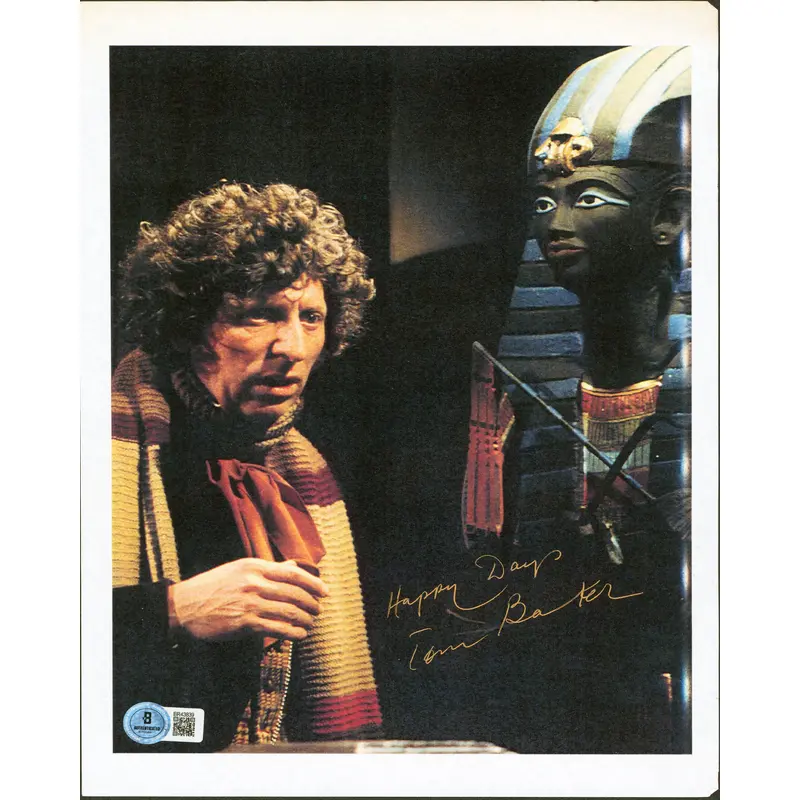 Tom Baker Doctor Who "Happy Day" Signed Vertical Photo 8.25x11.5 BAS #BR43839