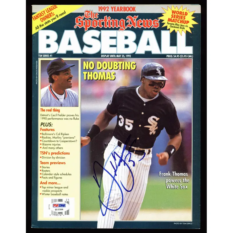 White Sox Rickie Weeks Authentic SignedThe Sporting News Magazine PSA #Q12356