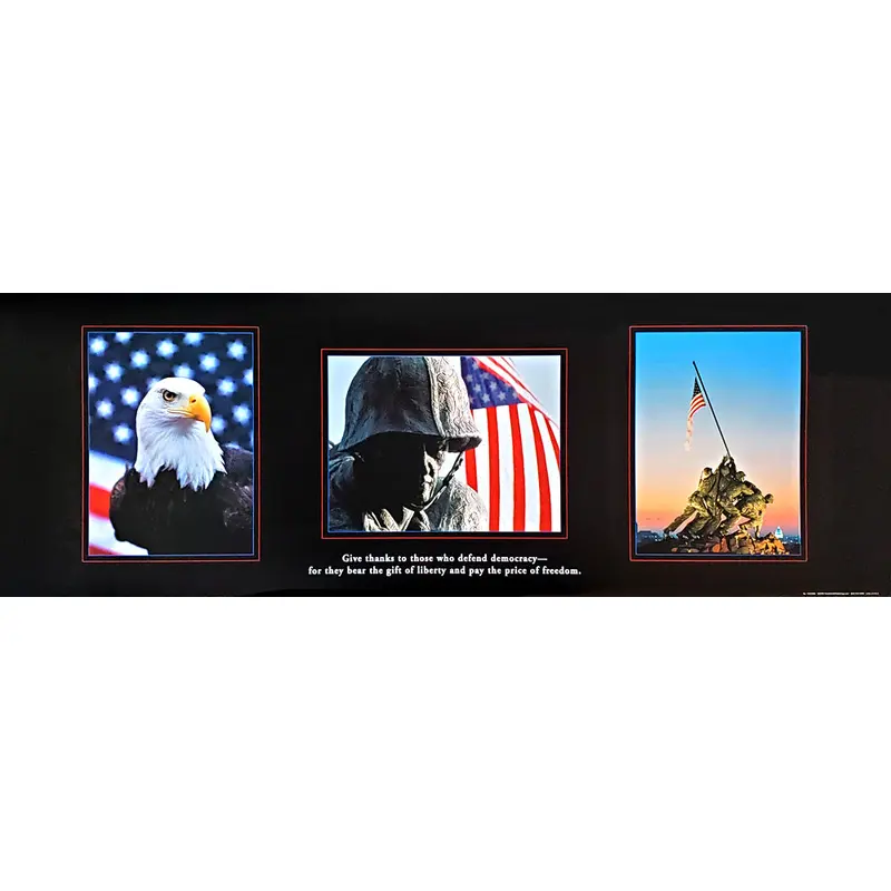 Patriotic Tribute to the American Soldier Triptych Poster (12x36) - Front Line