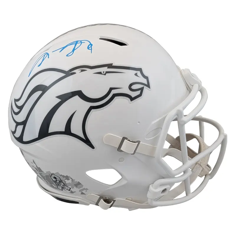 Broncos Shannon Sharpe Signed STS III Full Size Speed Proline Helmet BAS Witness