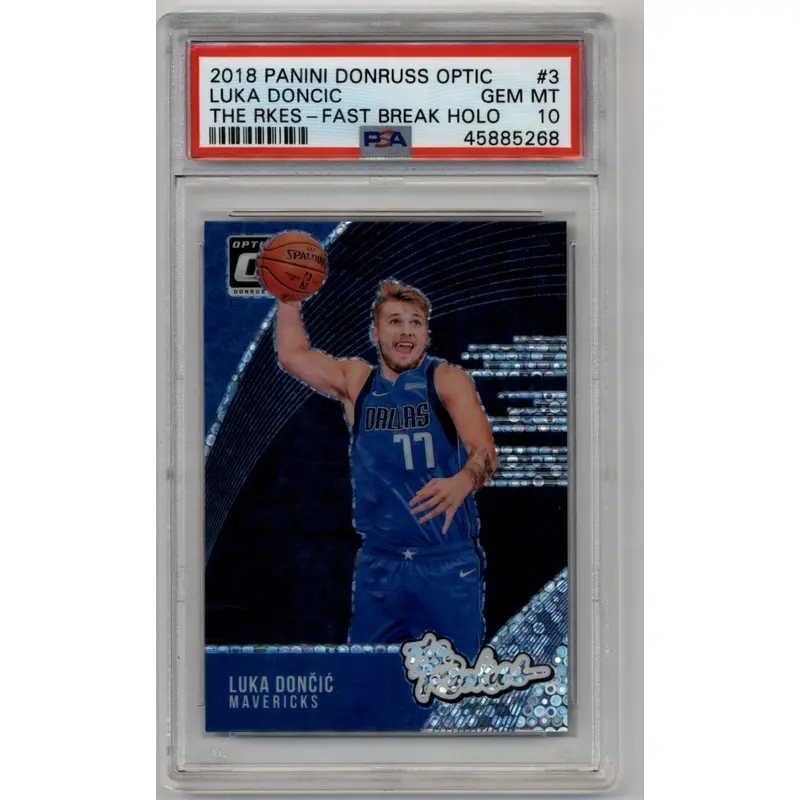 Luka Doncic 2018-19 Optic The Rookies Fast Break Holo #3 PSA 10 Gem Mint
