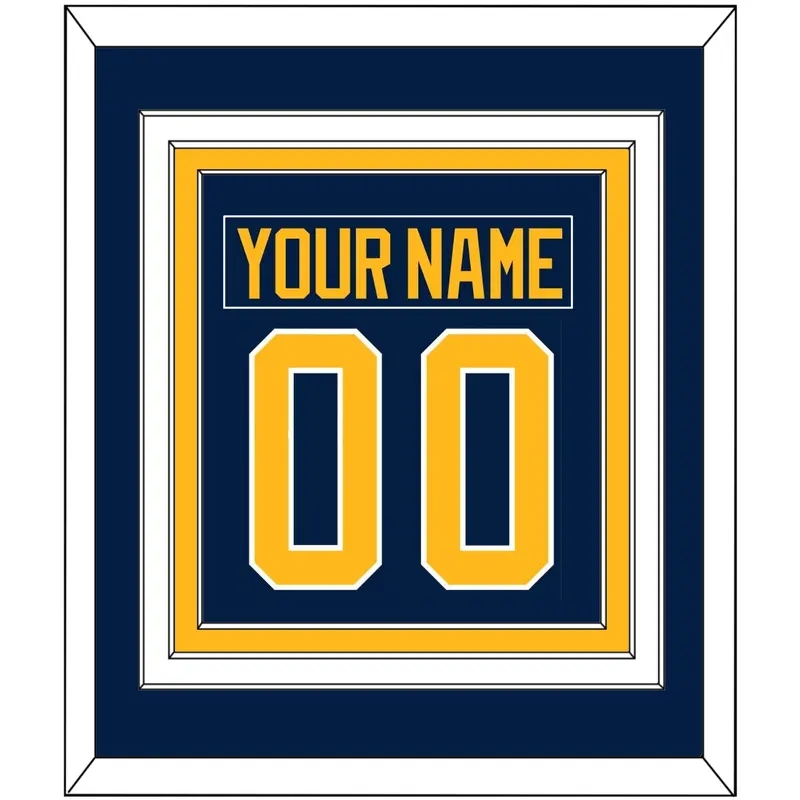 Buffalo Nameplate & Number (Back) Combined - Home Blue (2010-2020) - Triple Mat 2