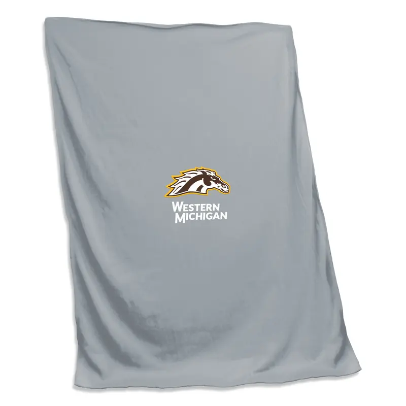 Western Michigan Gray Sweatshirt Blanket (Screened)