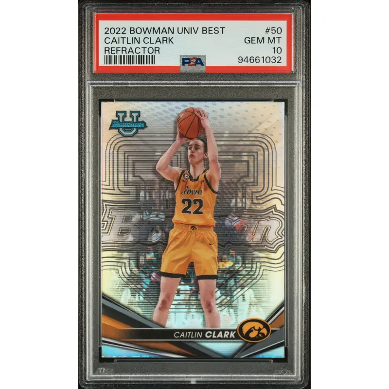Caitlin Clark 2022 Bowmans Best U #50 Refractor PSA 10 Gem Mint
