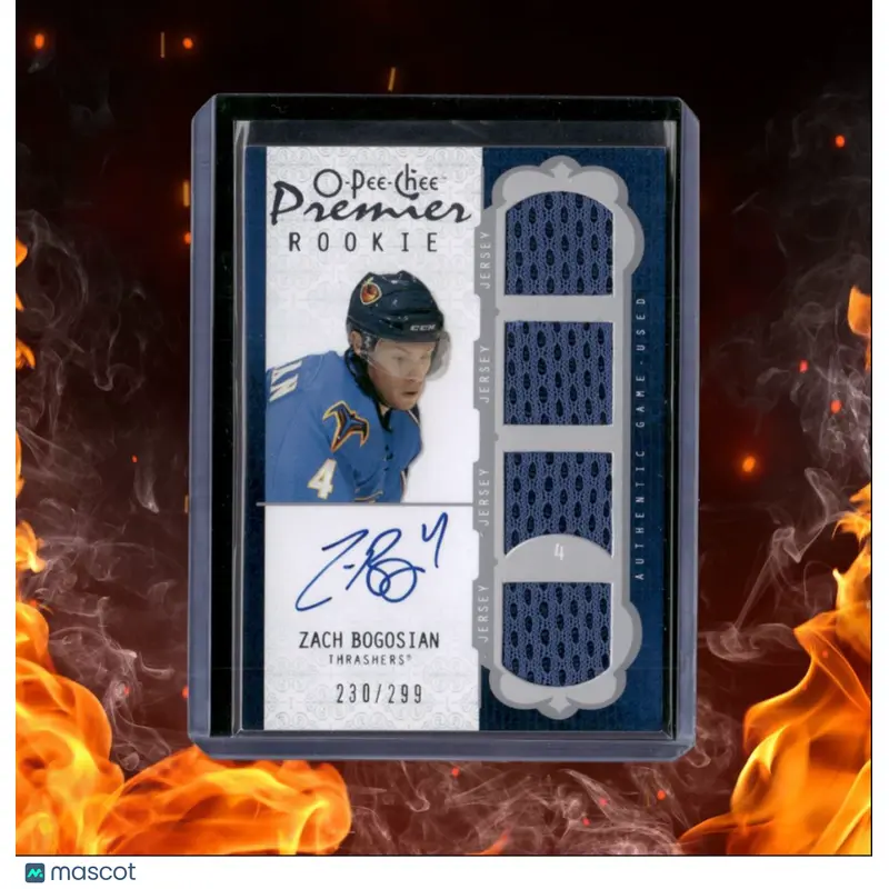 2008-09 O-Pee-Chee Premier Zach Bogosian Triple Patch Rookie Auto 230/299 #43
