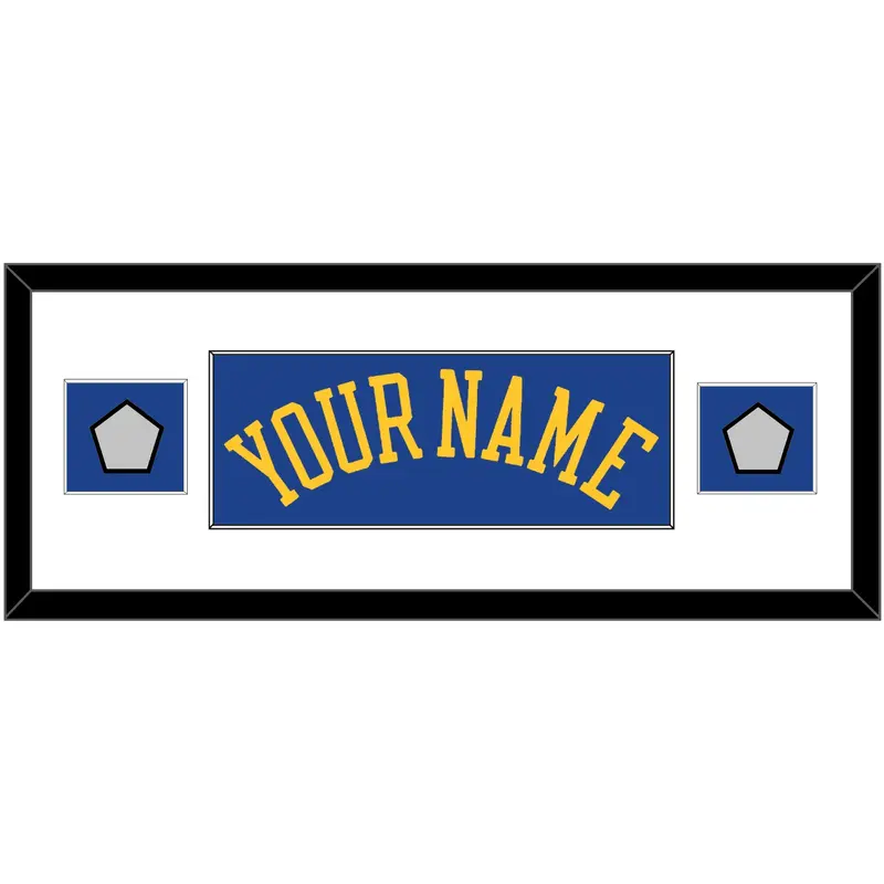 Golden State Name & 2 Finals Patches - Road Blue (2010-2019) - Single Mat 2