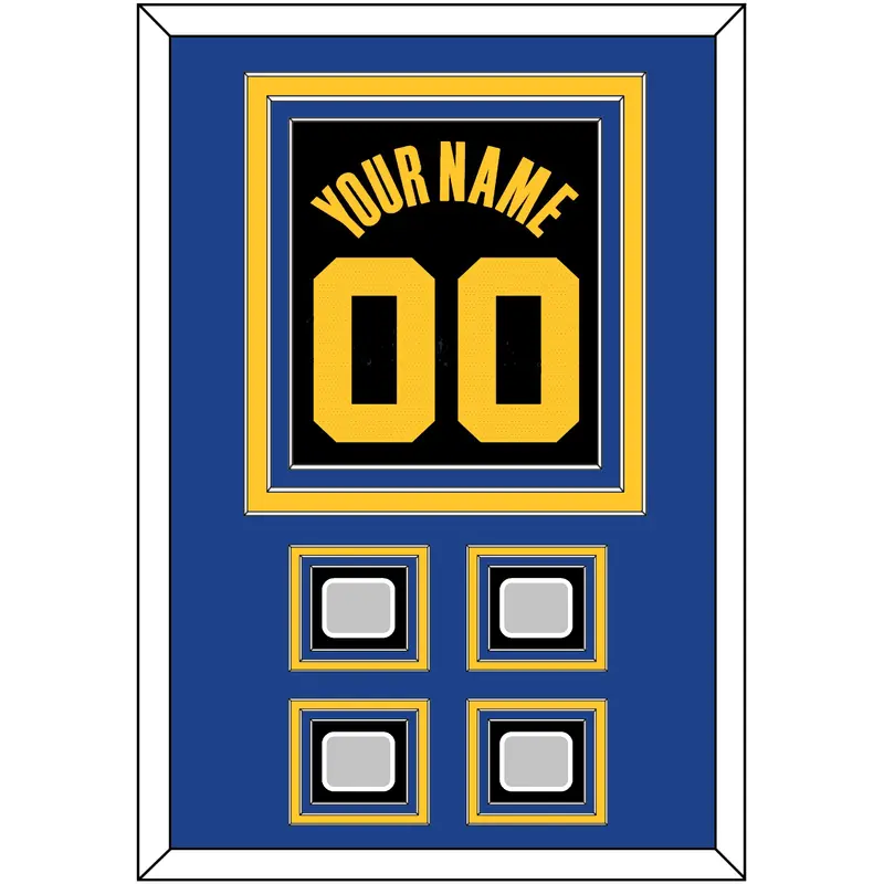 Golden State Name & Number With 4 Finals Patches - Black City (2021-2022) - Triple Mat 3