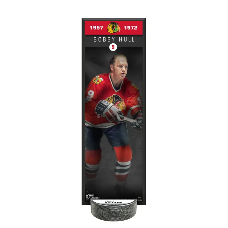 NHLAA Alumni Bobby Hull Chicago Blackhawks Deco Plaque And Hockey Puck Holder Set