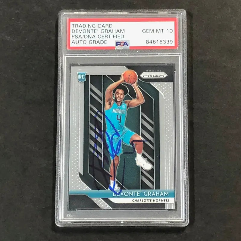 2018 Panini Prizm #288 Devonte' Graham Signed Card AUTO 10 PSA/DNA Slabbed RC Hornets