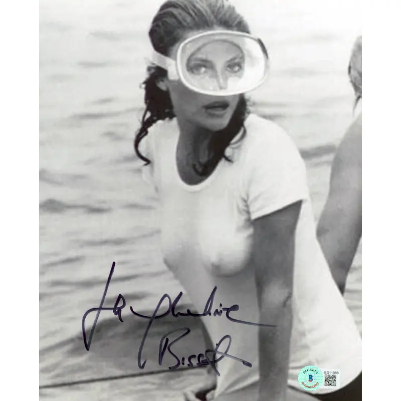 Jacqueline Bisset The Deep Signed 8x10 Black & White Sexy Photo BAS #BD11088