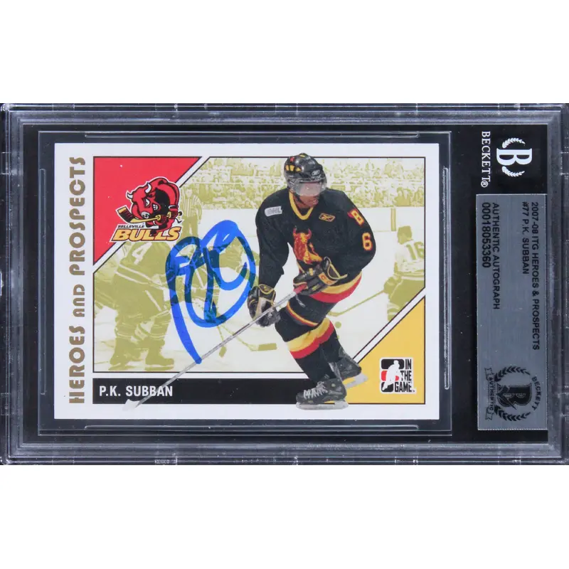 P.K. Subban Authentic Signed 2007 ITG Heroes & Prospects #77 Card BAS Slabbed