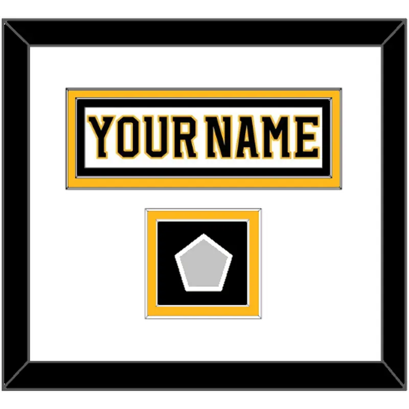 Boston Nameplate & 2011 Stanley Cup Finals Patch - Road White (2007-2017) - Double Mat 1