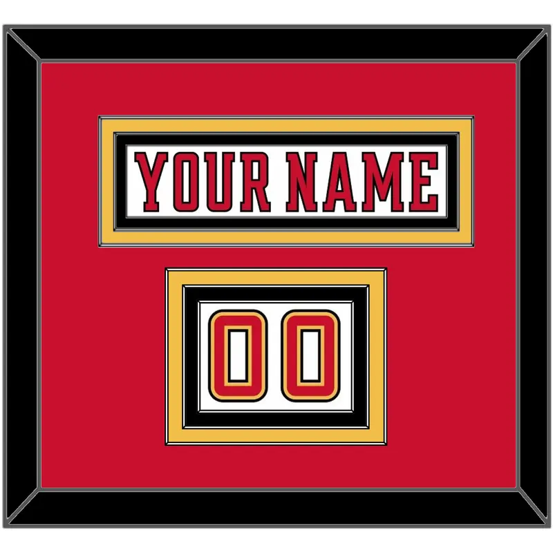 Calgary Nameplate & Number (Shoulder) - Road White (2017-2020) - Triple Mat 2