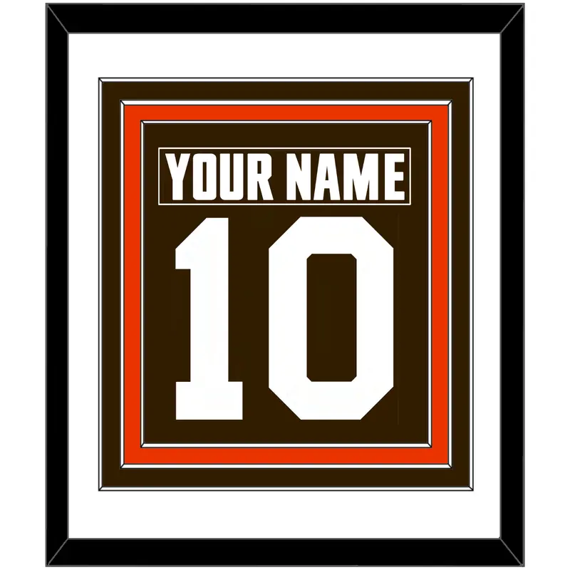 Cleveland Nameplate & Number (Back) Combined - Home Brown - Triple Mat 1