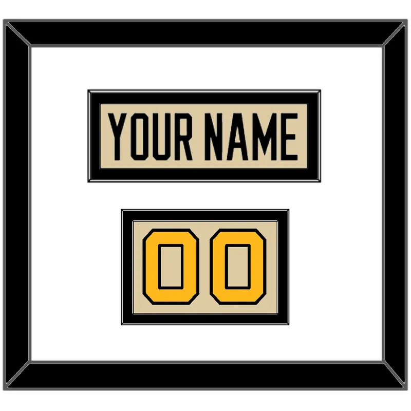 Pittsburgh Nameplate & Number (Shoulder) - 2023 Winter Classic Tan - Double Mat 2