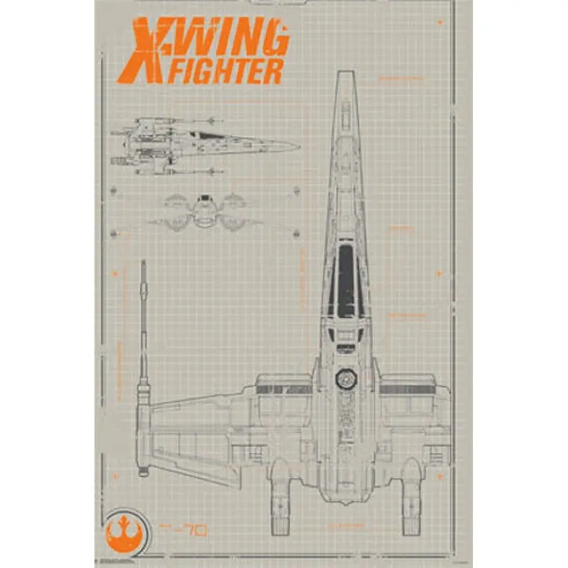 Star Wars X-Wing Starfighter T-70 Incom-Freitek Feature Sheet 24x36 Poster (Ep. 7 - 2015)