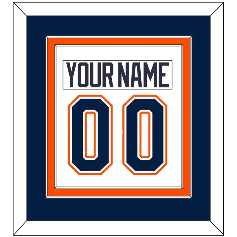 New York Nameplate & Number (Back) Combined - Home/Road White (1998-2007) - Double Mat 3
