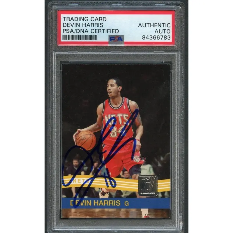 2010-11 Panini Donruss #12 Devin Harris Signed Card AUTO PSA Slabbed Nets