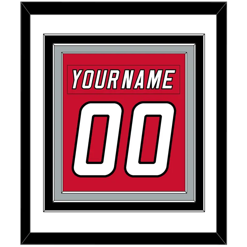 Carolina Nameplate & Number (Back) Combined - Red Jersey (2000-2007) - Triple Mat 2