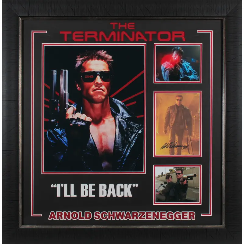Arnold Schwarzenegger Terminator Authentic Signed Framed Display Autographed BAS