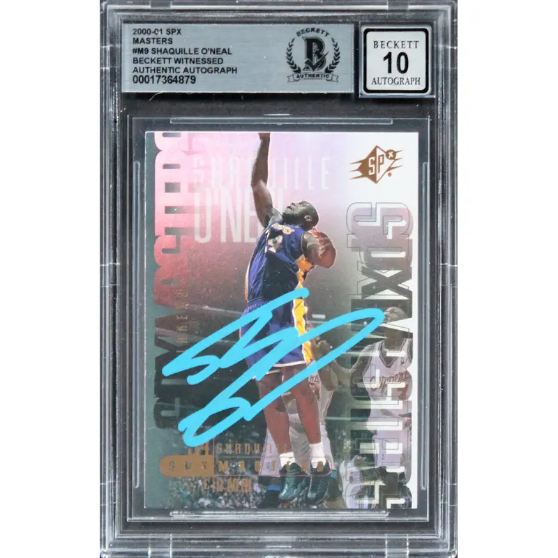 Lakers Shaquille O'Neal Signed 2000 SPX Masters #M9 Card Auto Gr GM 10! BAS Slab