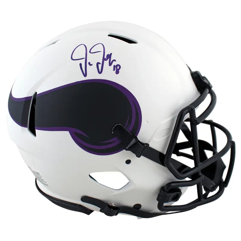 Vikings Justin Jefferson Signed Lunar Full Size Speed Proline Helmet BAS Witness