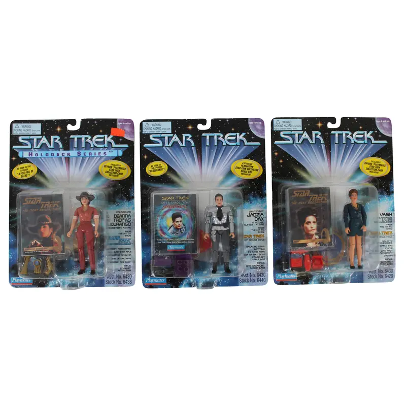 1995 Star Trek Playmates Action Figure Set Deanna Troi, Jadzia Dax & Vash