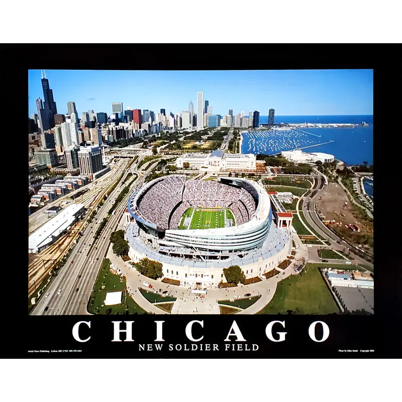 Chicago Bears Football "From Above" New Soldier Field Poster Print - Aerial Views 2003