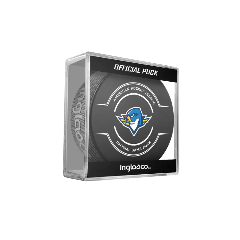 AHL Springfield Thunderbirds 2024-25 Official Game Hockey Puck In Cube