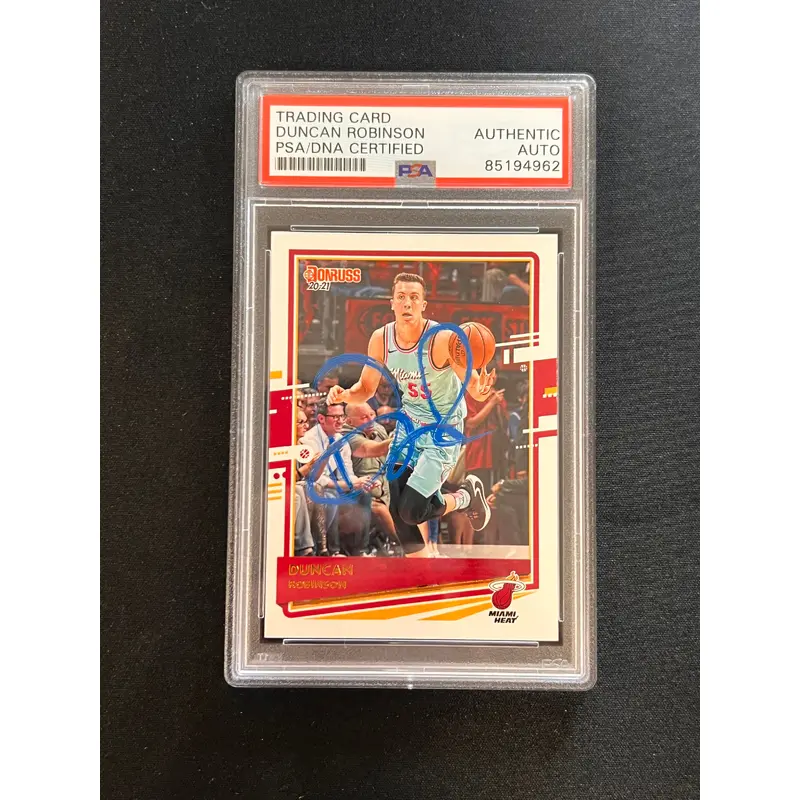 2020-21 Panini Donruss #158 Duncan Robinson Signed Card AUTO PSA Slabbed Heat