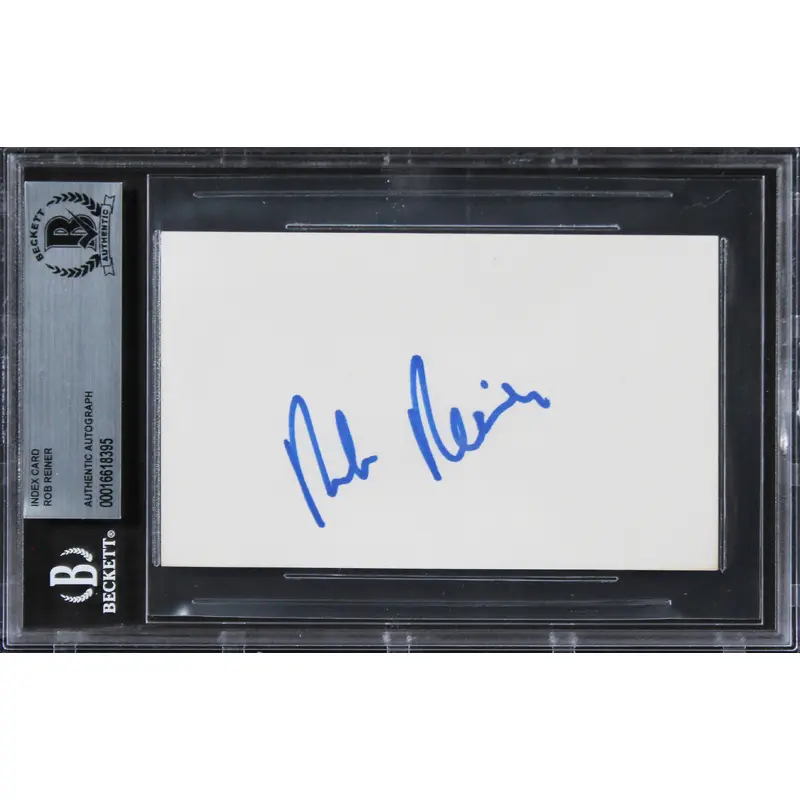 Rob Reiner All In The Family Authentic Signed 3x5 Index Card BAS Slabbed 4