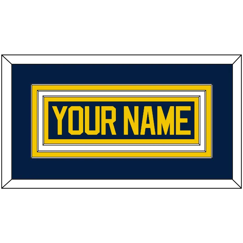 Michigan Hockey Nameplate - Road Blue - Triple Mat 1