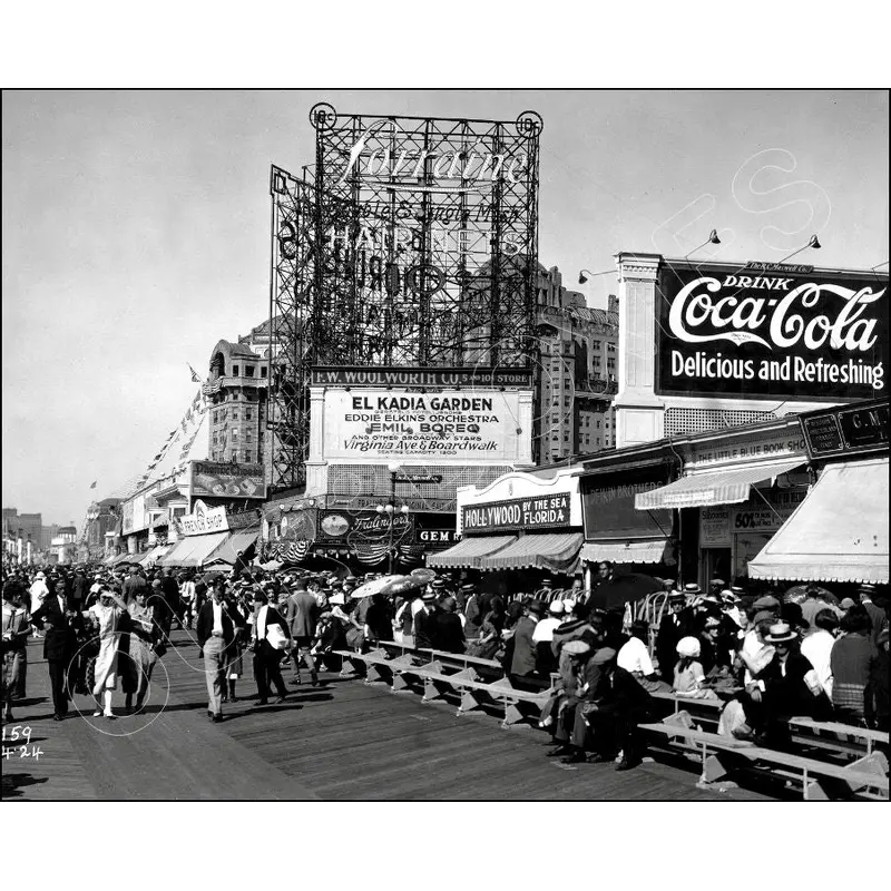 1924 Coca Cola Billboard 8X10 Photo - Atlantic City New Jersey Coke - 2599