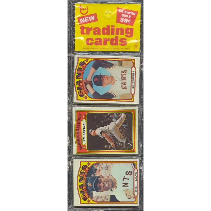 1972 Topps Baseball Unopened Rack Pack (Mays Killebebrew)