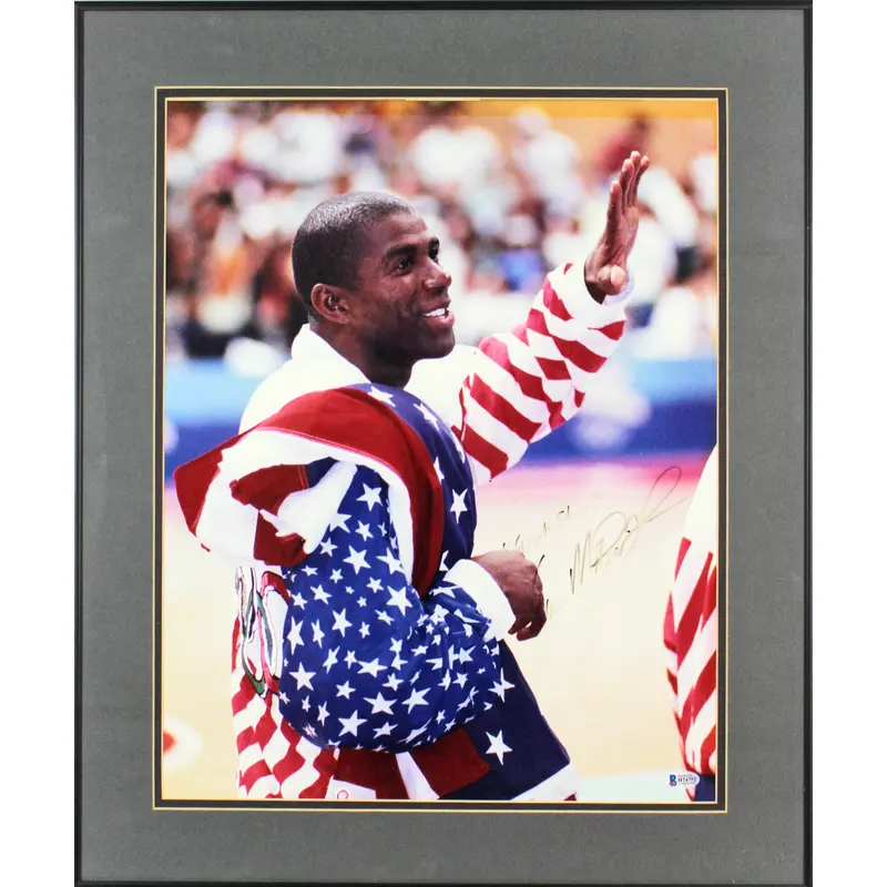Lakers Earvin Magic Johnson "Great Show" Signed 16x20 Framed Photo BAS #B74752