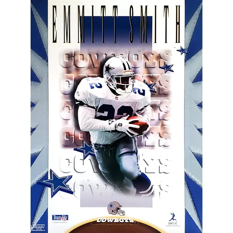 Emmitt Smith "Superstar" Dallas Cowboys NFL Action Poster - Emmitt Inc. 1994