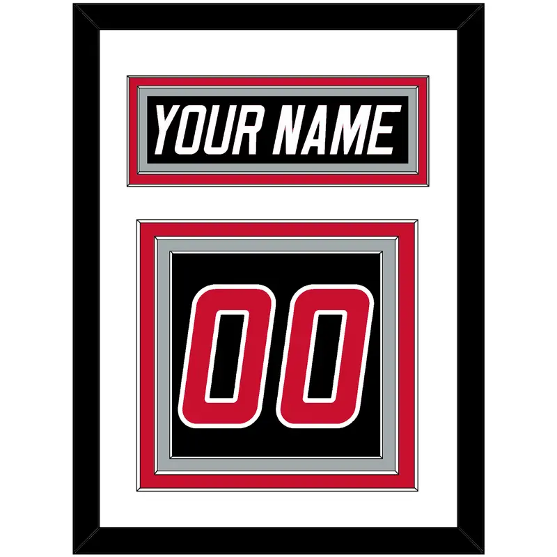 Carolina Nameplate & Number (Back) - Alternate Black (2008-2017) - Triple Mat 1