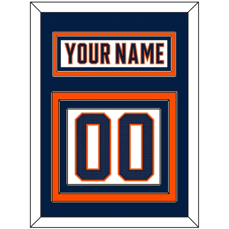 Edmonton Nameplate & Number (Back) - Road White (2017-2022) - Triple Mat 3