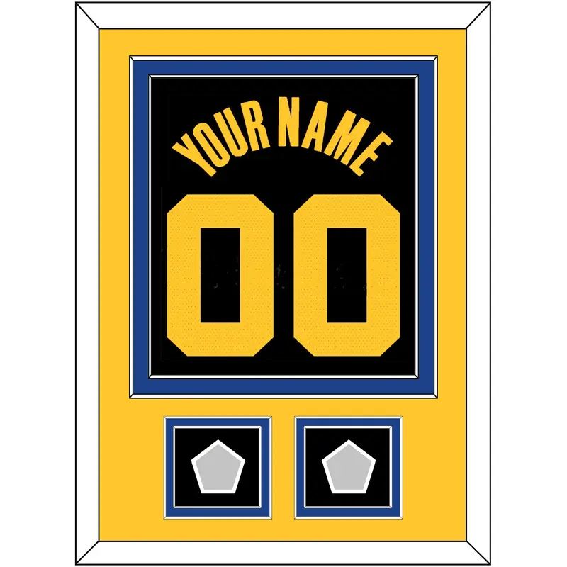 Golden State Name & Number With 2 Champions Patches - Black City (2021-2022) - Double Mat 4