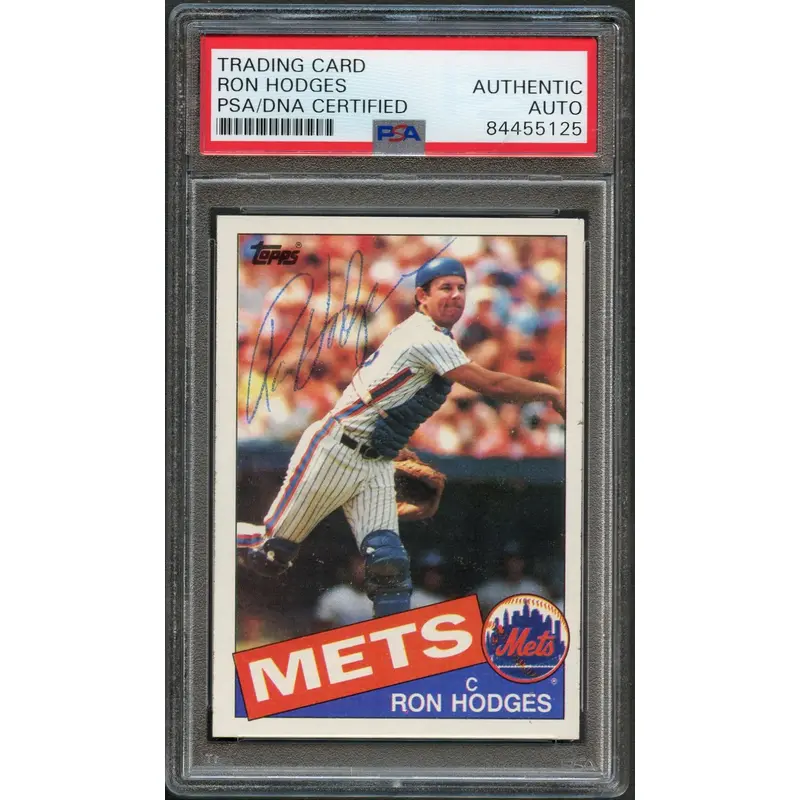 1985 Topps #363 Ron Hodges Signed Card PSA Slabbed Auto Mets
