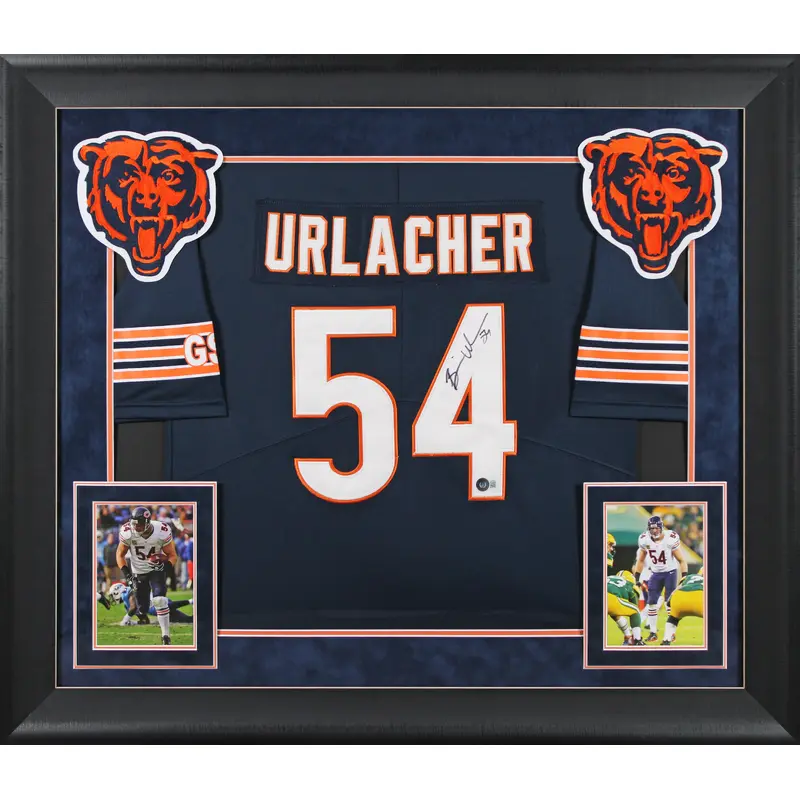 Bears Brian Urlacher Authentic Signed Navy Blue Nike Framed Jersey BAS #BK88802