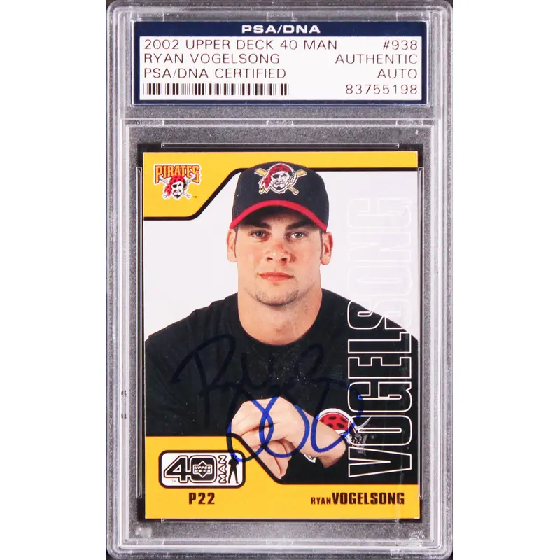 Pirates Ryan Vogelsong Signed 2002 Upper Deck 40 Man #938 Rookie Card PSA Slab