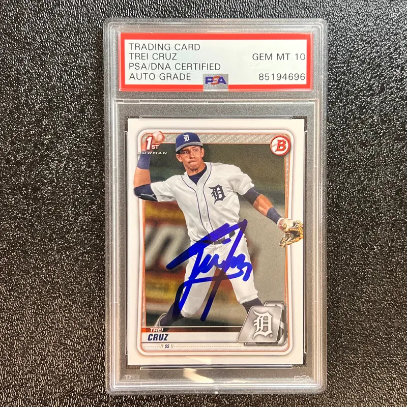 2020 Topps #BD-11 Trei Cruz signed card AUTO 10 PSA/DNA Slabbed Tigers Autographed