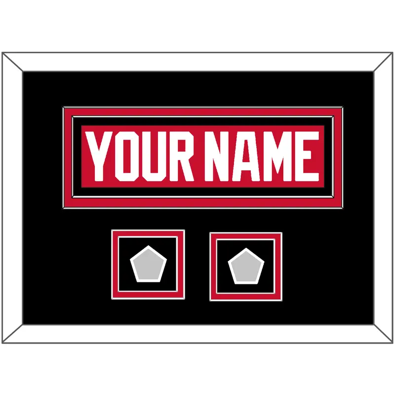 Chicago Nameplate & 2 Stanley Cup Finals Patches - Home Red (2007-2017) - Double Mat 5