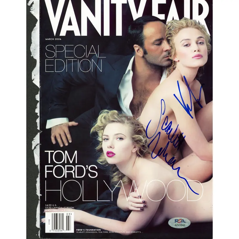 Scarlett Johansson & Keira Knightley Signed Vanity Fair Magazine Cover PSA/DNA