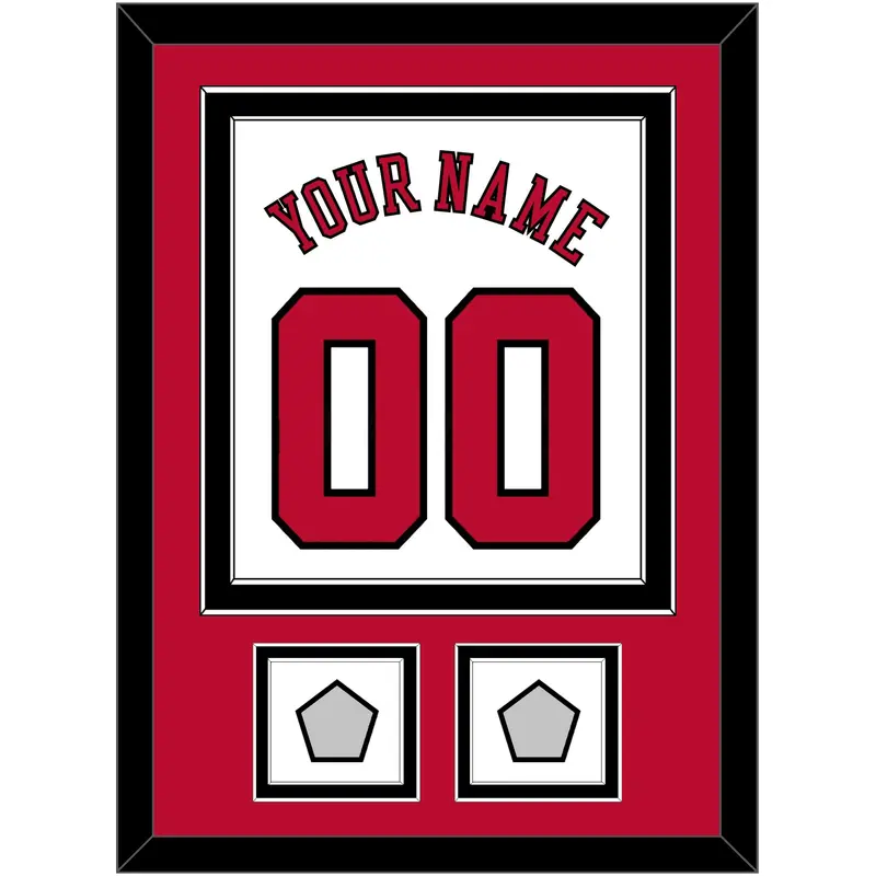 Chicago Name & Number With 2 Finals Patches - Home White (1986-2017) - Double Mat 2