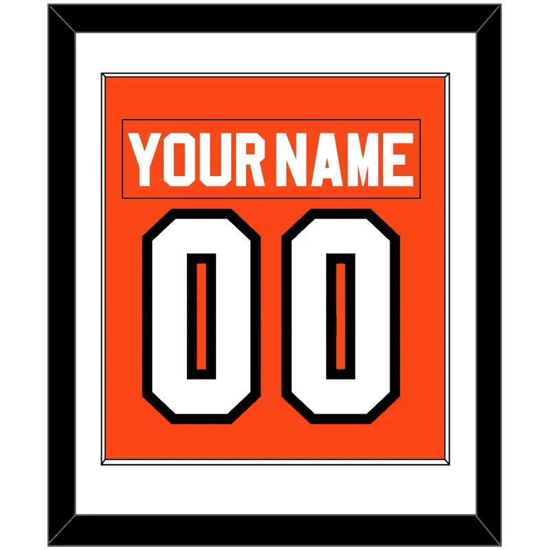 Philadelphia Nameplate & Number (Back) Combined - Road Orange (1983-2001) - Single Mat 1
