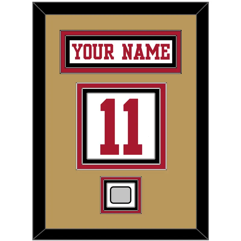 San Francisco Nameplate & Number (Back) With Super Bowl Patch - Road White - Triple Mat 5