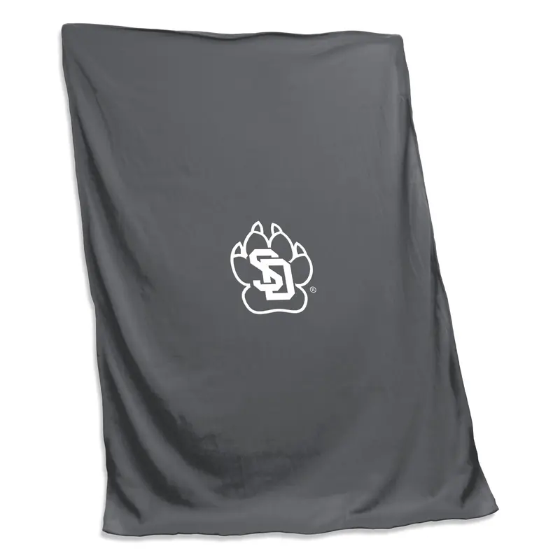 South Dakota SD Paw Charcoal Sweatshirt Blanket (Screened)
